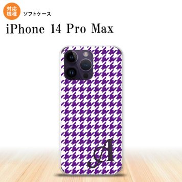 iPhone14 ProMax iPhone14 Pro Max スマホケース 背面ケースソフトケース 千鳥 格子 小 紫 白 +アルファベット 2022年 9月発売 nk-i14pm-tp908i