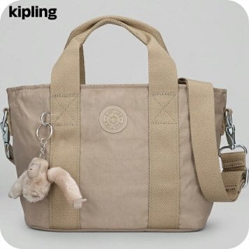 キプリング トートバッグ レディース ブランド Kipling ミンタ ロゴ ワンポイント 無地 2WAY KI7541-4PW Soft Taupe