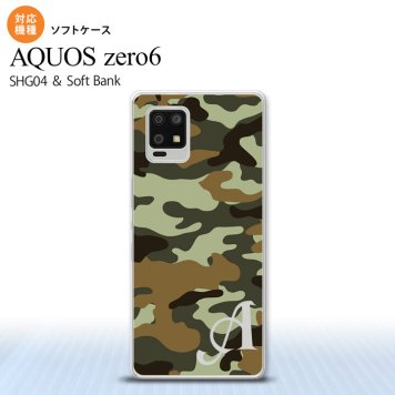 SHG04 SHG04 ZERO6 AQUOS zero6 スマホケース ソフトケース ウッドランド 迷彩 B 緑 +アルファベット メンズ レディース nk-zero6-tp1158i