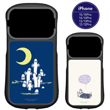 ムーミン iPhone 15 15Pro 14 14pro 13 13pro 12 12pro ケース Moomin ニョロニョロ  キャラクター グッズ カメラ カバー 保護 開閉 スマホ スタンド ストラップホール アイフォン アイホン ハイブリッド MMN-259
