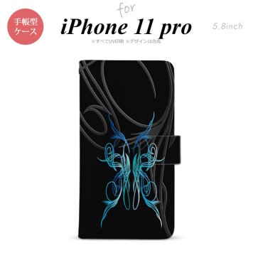 iPhone11Pro iPhone11 Pro 手帳型スマホケース カバー ピンスト 黒 青  nk-004s-i11p-dr1242