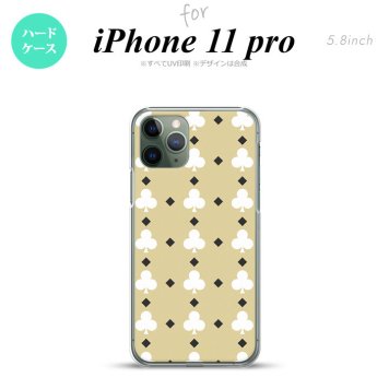 iPhone11Pro iPhone11 Pro スマホケース ハードケース トランプ クラブ ベージュ 白 メンズ レディース nk-i11p-535
