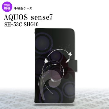 sense7 sense7 手帳型スマホケース カバー バタフライ 蝶 黒 2022年 11月発売 nk-004s-sens7-dr204