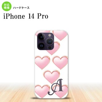 iPhone14 Pro iPhone14 Pro スマホケース 背面ケース ハードケース ハート C 白 +アルファベット 2022年 9月発売 nk-i14p-175i