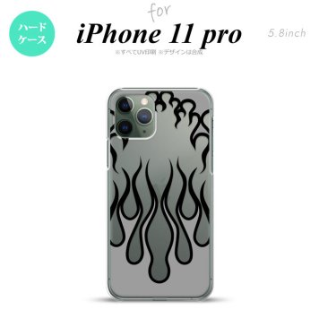 iPhone11Pro iPhone11 Pro スマホケース ハードケース ファイヤー 炎 クリア 黒 メンズ レディース nk-i11p-1312
