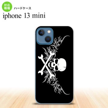 iPhone13mini iPhone13 mini ケース ハードケース ドクロ 白 横 グレー  nk-i13m-878