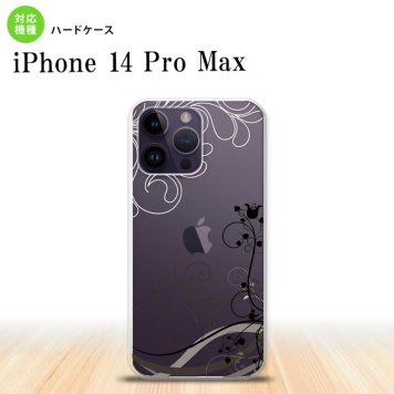 iPhone14 ProMax iPhone14 Pro Max スマホケース 背面ケース ハードケース 草 ボタニカル 黒 2022年 9月発売 nk-i14pm-1628