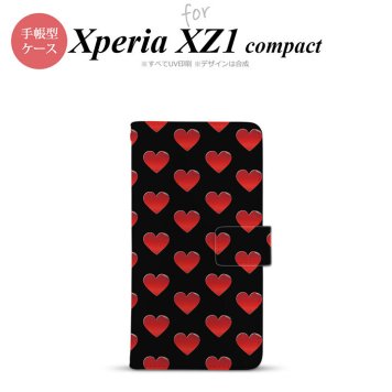 【手帳型 スマホ カバー ケース】【SO02K】【エクスペリア XZ1】手帳型 ケース SO-02K スマホ カバー Xperia XZ1 Compact エクスペリア ハート 黒×赤 nk-004s-so02k-dr117【メール便送料無料】