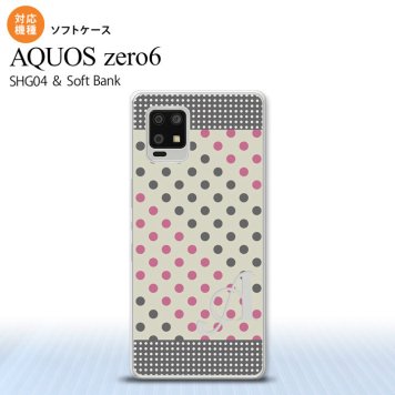 SHG04 SHG04 ZERO6 AQUOS zero6 スマホケース ソフトケース ドット 水玉 C グレー ピンク +アルファベット メンズ レディース nk-zero6-tp1649i