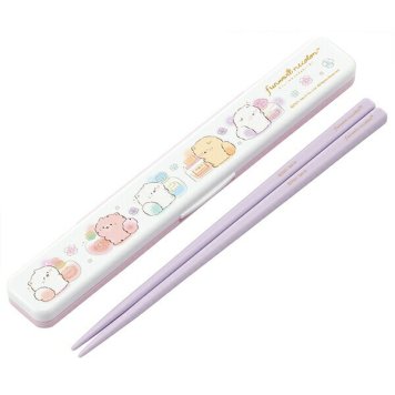 ふんわりねころん 抗菌音のならない箸・箸箱セット 箸18cm ※送料無料(ポスト投函)