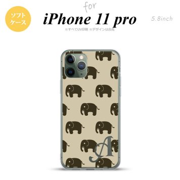 iPhone11Pro iPhone11 Pro スマホケース ソフトケース ゾウ ベージュ +アルファベット メンズ レディース nk-i11p-tp772i