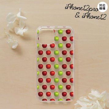 iPhone12/iPhone12pro iPhone12 / iPhone12pro スマホケース ソフトケース りんご 林檎 青リンゴ 緑 赤 メンズ レディース nk-i12-tp049