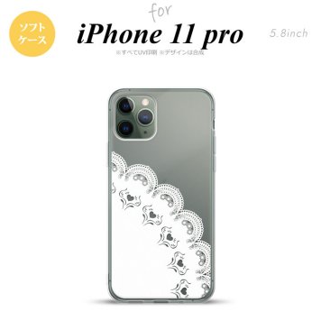 iPhone11Pro iPhone11 Pro スマホケース ソフトケース レース A 白 メンズ レディース nk-i11p-tp721