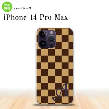 iPhone14 ProMax iPhone14 Pro Max スマホケース 背面ケース ハードケース スクエア 黒茶 茶 +アルファベット 2022年 9月発売 nk-i14pm-132i