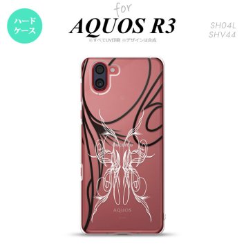 SH-04L SHV44 R3 AQUOS R3 スマホケース カバー ピンスト 線 白 nk-r3-1237