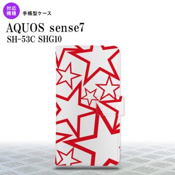 sense7 sense7 手帳型スマホケース カバー 星 クリア 赤 2022年 11月発売 nk-004s-sens7-dr1116