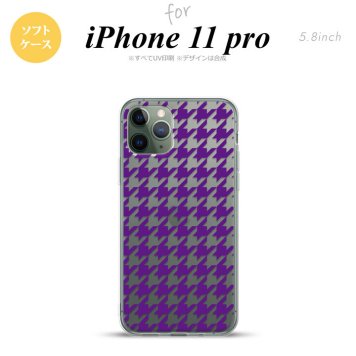 iPhone11Pro iPhone11 Pro スマホケース ソフトケース 千鳥 格子 大 紫 クリア メンズ レディース nk-i11p-tp924
