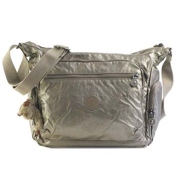 キプリング Kipling ショルダーバッグ K22621 L34 GABBIE ギャビー 斜めがけバッグ METALLIC PEWTER メタリックベージュゴールド系