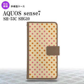 sense7 sense7 手帳型スマホケース カバー ドット 水玉 ベージュ オレンジ 2022年 11月発売 nk-004s-sens7-dr1648