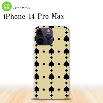 iPhone14 ProMax iPhone14 Pro Max スマホケース 背面ケース ハードケース トランプ スペード ベージュ 黒 2022年 9月発売 nk-i14pm-539