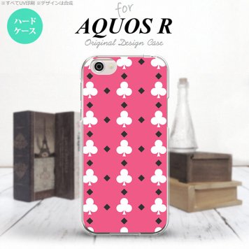 【SH03J】【スマホケース/スマホカバー】【アクオス R】SH03J スマホケース AQUOS R SH-03J カバー アクオス R トランプ(クラブ) ピンク×白 nk-sh03j-536【メール便送料無料】