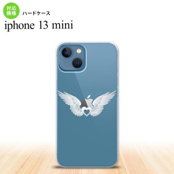 iPhone13mini iPhone13 mini ケース ハードケース 白翼 ハート グレー  nk-i13m-472