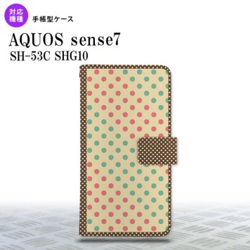 sense7 sense7 手帳型スマホケース カバー ドット 水玉 ベージュ ミント 2022年 11月発売 nk-004s-sens7-dr1647