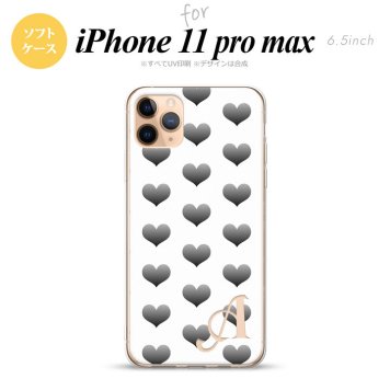 iPhone11ProMax iPhone11pro max スマホケース ソフトケース ハート A 白 グレー +アルファベット メンズ レディース nk-i11pm-tp116i