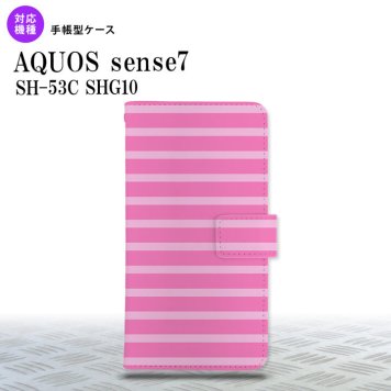 sense7 sense7 手帳型スマホケース カバー ボーダー ピンク 2022年 11月発売 nk-004s-sens7-dr708
