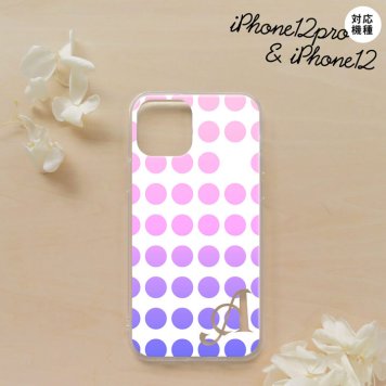 iPhone12/iPhone12pro iPhone12 / iPhone12pro スマホケース ソフトケース 水玉 ピンク +アルファベット メンズ レディース nk-i12-tp1374i