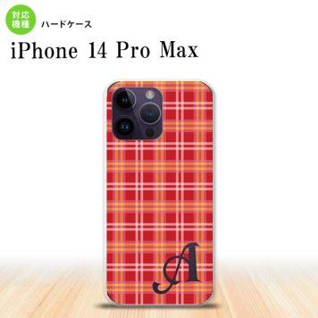 iPhone14 ProMax iPhone14 Pro Max スマホケース 背面ケース ハードケース チェック B 赤 +アルファベット 2022年 9月発売 nk-i14pm-432i