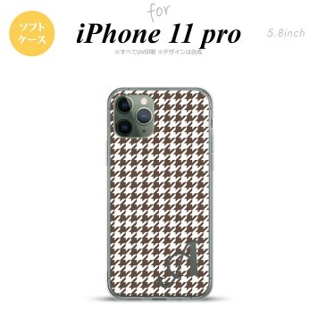 iPhone11Pro iPhone11 Pro スマホケース ソフトケース 千鳥 格子 小 茶 白 +アルファベット メンズ レディース nk-i11p-tp911i