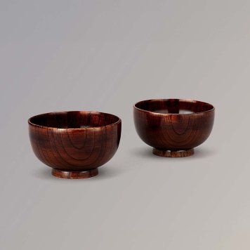 山中塗　木製拭漆夫婦汁椀（十回塗） インテリア 漆器 盆 カタログギフト 景品 粗品