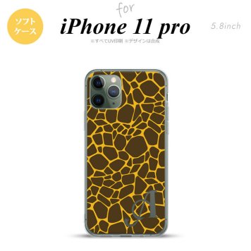 iPhone11Pro iPhone11 Pro スマホケース ソフトケース キリン 黄 +アルファベット メンズ レディース nk-i11p-tp745i
