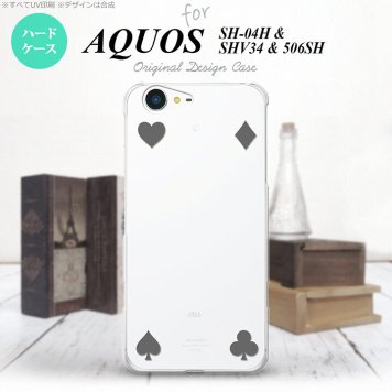 【SH04H】【スマホケース/スマホカバー】【アクオス ゼータ】SH04H スマホケース AQUOS ZETA SH04H カバー アクオス ゼータ トランプ(四隅) クリア×グレー nk-sh04h-521【メール便送料無料】