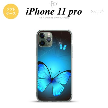 iPhone11Pro iPhone11 Pro スマホケース ソフトケース バタフライ 蝶 B 青 メンズ レディース nk-i11p-tp212