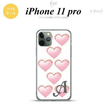 iPhone11Pro iPhone11 Pro スマホケース ソフトケース ハート C 白 +アルファベット メンズ レディース nk-i11p-tp175i
