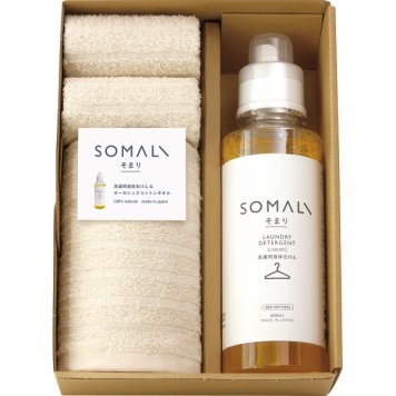 【直送】そまり SOMALI 洗濯用液体石けんとタオルのセット [26-0495-043] 73251 洗濯洗剤 液体石けん オーガニックコットン フェイスタオル ハンドタオル 敏感肌 赤ちゃん 安心 日本製 ギフト 内祝い 出産祝い 結婚祝い 快気祝い プレゼント