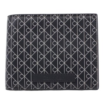 カルバンクライン　CK　Calvin Klein　二つ折り財布　LV04D1085G PCX　ダークグレー IRON GATE　EMBLEM AOP COATED BILLFOLD WITH COIN　エンブレム エーオーピー コーティッド ビルフォード ウィズ コイン　Europeライン