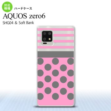 SHG04 SHG04 ZERO6 AQUOS zero6 スマホケース ハードケース ドット ボーダー ピンク メンズ レディース nk-zero6-782