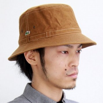 LACOSTE ハット 帽子 メンズ サファリハット ラコステ コットン バケットハット 春夏 キャメル 婦人 登山 カメラマンハット 紳士帽子 フェス safariハット レディース 通販 サハリハット ミリタリーハット プレゼント メンズハット ぼうし 父の日