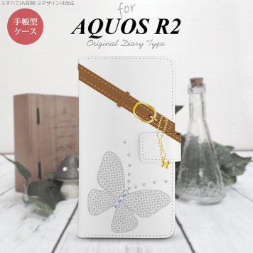 SH-03K/SHV42/706SH AQUOS R2 手帳型スマホケース カバー バタフライ 蝶 クリア  nk-004s-r2-dr323