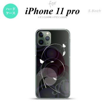 iPhone11Pro iPhone11 Pro スマホケース ハードケース バタフライ 蝶 A 黒 +アルファベット メンズ レディース nk-i11p-204i