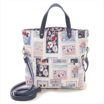 キャスキッドソン Cath Kidston ショルダーバッグ トートバッグ 787901 Reversible Cross Body リバーシブル クロスボディー Oyster Shell Frames 花柄+フレームプリント柄マルチ