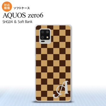 SHG04 SHG04 ZERO6 AQUOS zero6 スマホケース ソフトケース スクエア 黒茶 茶 +アルファベット メンズ レディース nk-zero6-tp132i