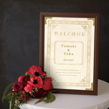 グラフィック ウェルカムボード（シュエット アイボリー）プレゼント 結婚式 ギフト お祝い 披露宴 ウェディング ウエルカムスペース クラシック アートボードタイプ ラスティック＆クラシック