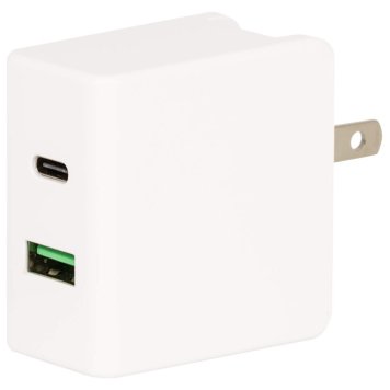グリーンハウス AC-USBアダプタ 2P USBCケーブル 1m PD対応 ホワイト GH-ACU2PA-WH