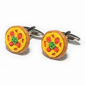 鎌倉カフス工房 丸ごとピザカフスボタン・カフリンクス メンズ  cf1025 結婚式 旦那 プレゼント ギフト 彼氏 父の日 誕生日プレゼント