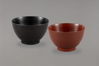 山中塗　3.6刷毛目汁椀ペア  2625 景品 記念品 粗品 ノベルティ 名入れ 御挨拶 ご挨拶