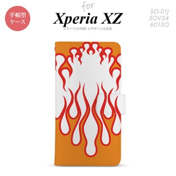 【手帳型 スマホ カバー ケース】【SO01J】【エクスペリア XZ 】手帳型 ケース SO-01J スマホ カバー XPERIA XZ エクスペリア ファイヤー 白×赤 nk-004s-so01j-dr1309【メール便送料無料】